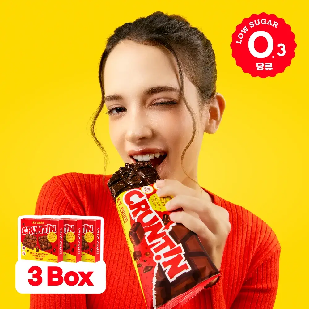 [NEW] 크런틴 초코팝 단백질바 48.5g 3box(18팩) 2종 택 1 (N.Y. 초코 / 말차플리즈)